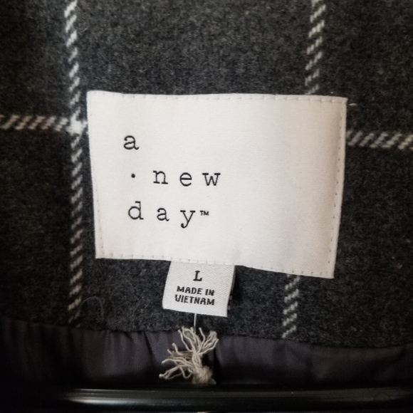 Women's Overcoat - A New Day Gray Plaid - Picture 5 of 7